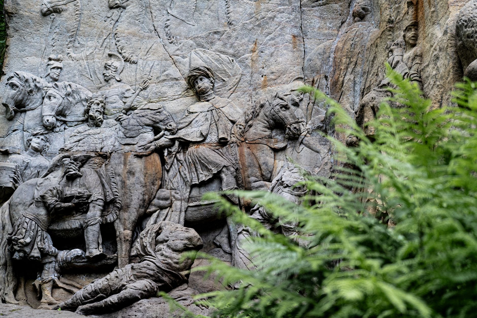 Intricate details of the arrival of the three kings in Braun’s Nativity Scene surrounded by lush greenery. — Julius Caesar Th